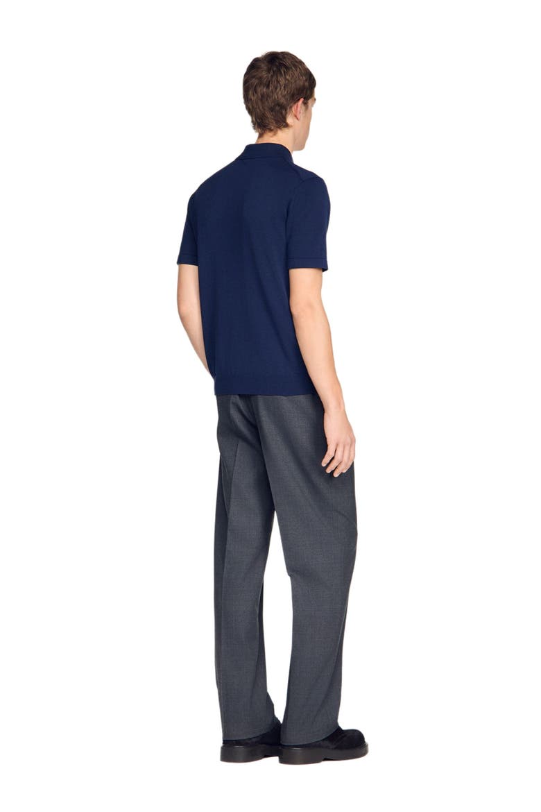 Cotton and silk polo shirt, Alternate, color, Royal blue
