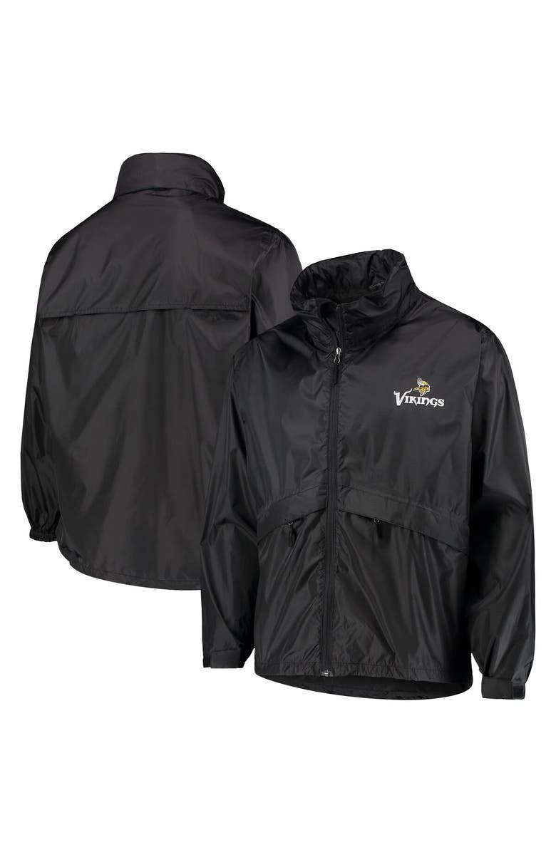 DUNBROOKE Men's Dunbrooke Black Minnesota Vikings Circle Sportsman Waterproof Packable Lightweight Full-Zip Jacket, Main, color,
