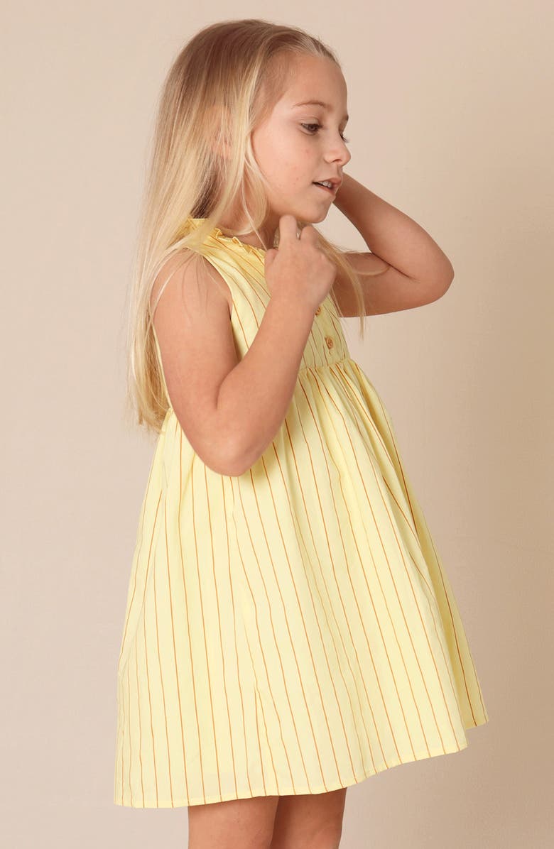 TINY TRIBE Kids' Stripe Sleeveless Cotton Dress, Alternate, color, Yellow