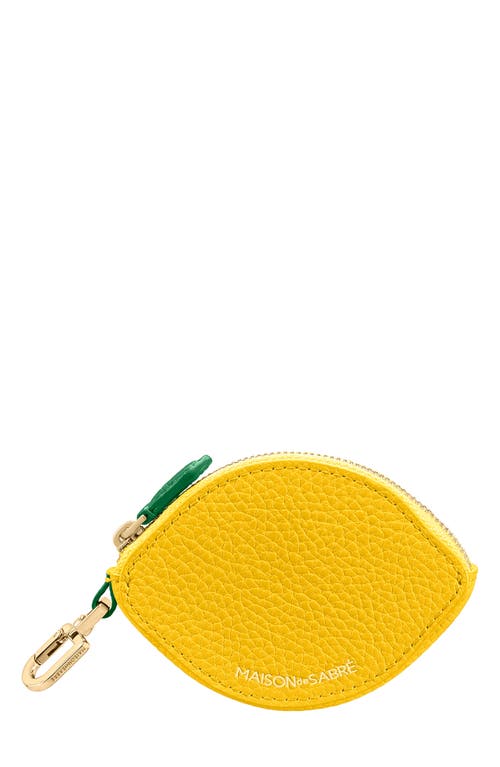 Maison De Sabre The Sabremoji Fruit Coin Purse In Yellow