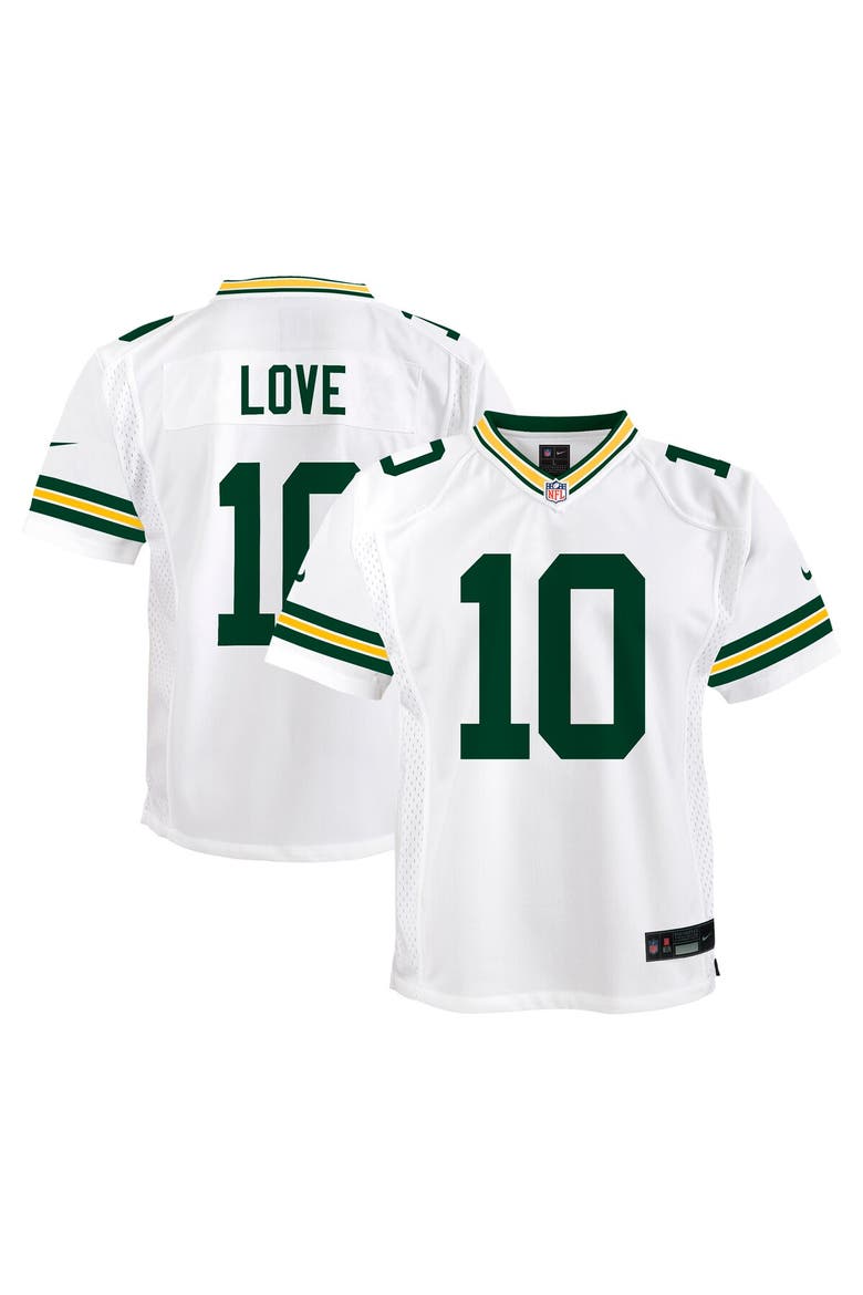 Youth Nike Jordan Love White Green Bay Packers Game Jersey, Main, color, White