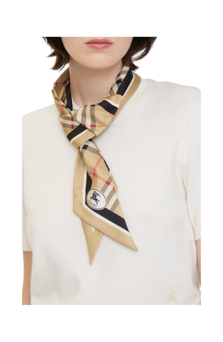 Burberry Skinny Check Silk Scarf, Alternate, color, 