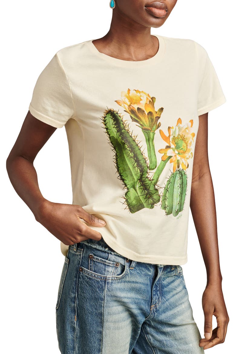 Watercolor Cactus Graphic T-Shirt, Alternate, color, CLOUD CREAM
