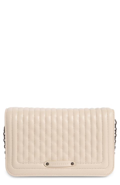 Quilted Leather Flap Wallet on a Chain