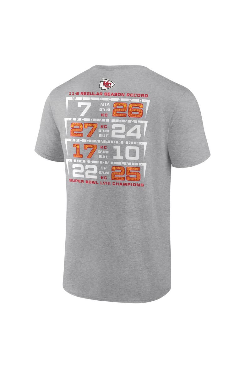 Men's Fanatics Branded Heather Gray Kansas City Chiefs Super Bowl LVIII Champions Counting Point Score Big & Tall T-Shirt, Alternate, color, Heather Gray