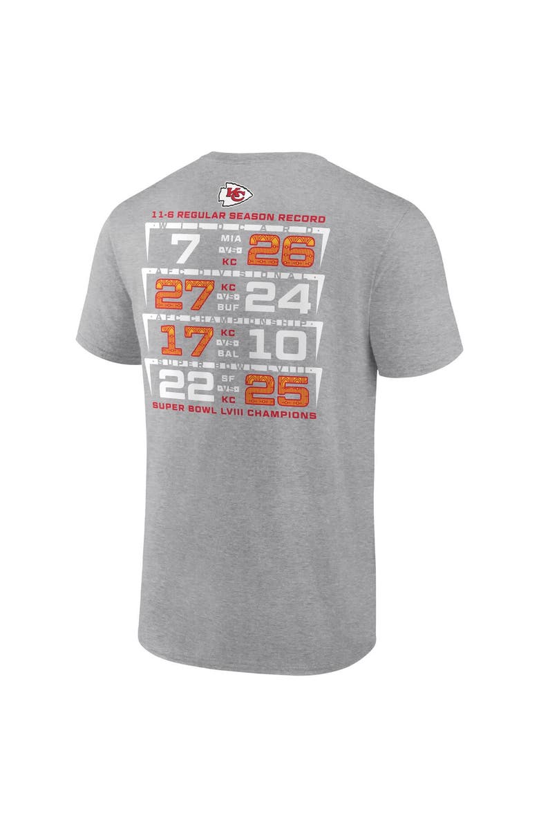 FANATICS Men's Fanatics Branded Heather Gray Kansas City Chiefs Super Bowl LVIII Champions Counting Point Score Big & Tall T-Shirt, Alternate, color, 