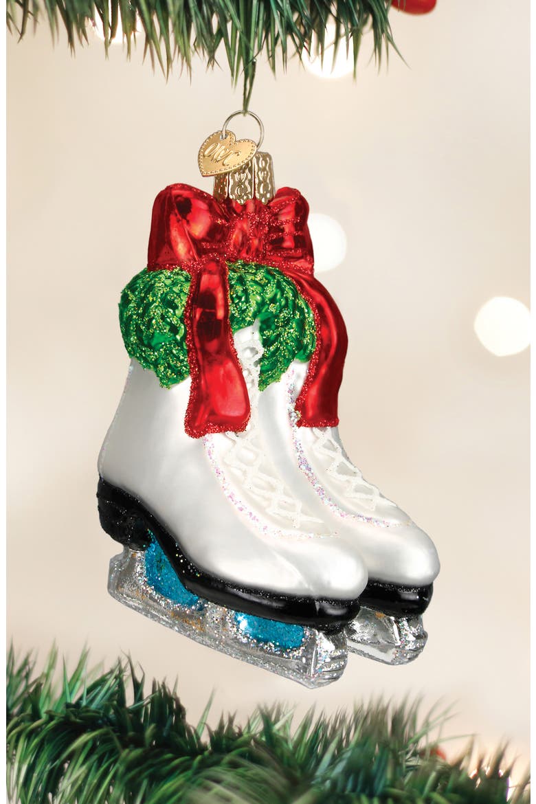 Holiday Skates Christmas Ornament, Alternate, color, WHITE MULTI
