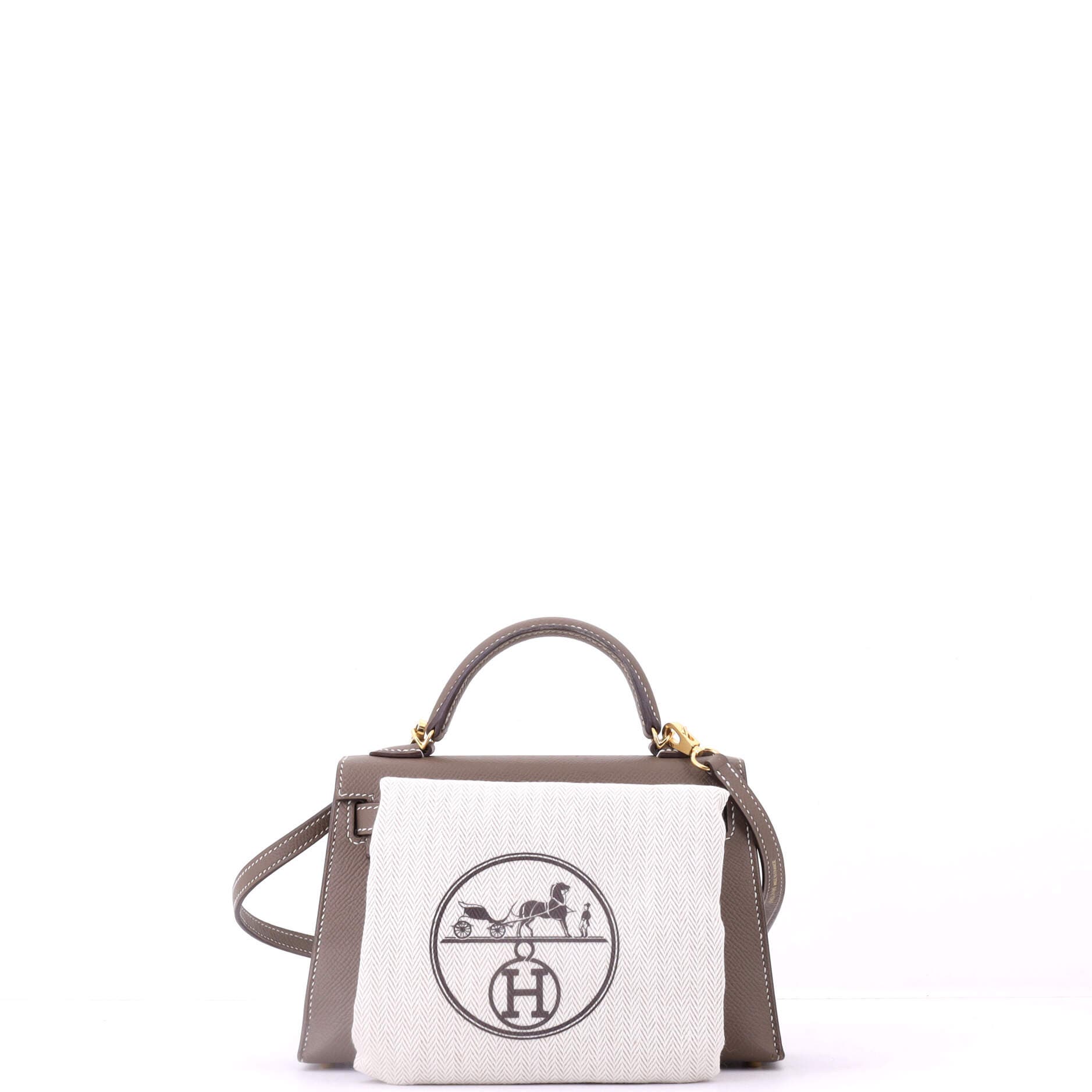 Pre-Owned Hermes Kelly Mini II Bag Grey Epsom with Gold Hardware 20, Alternate, color, Etoupe