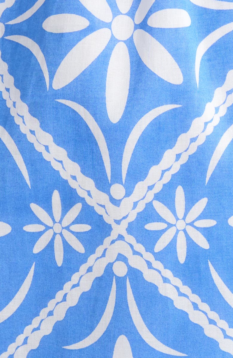 SUGARLIPS Alexie Floral Print Tie Waist Dress, Alternate, color, Blue-Wht-Mul