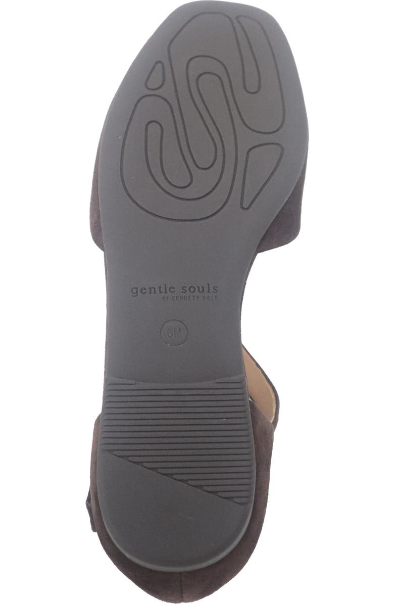 Gentle Souls Wyatt T-Strap Flat, Alternate, color, Chocolate Suede