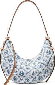 Tory Burch Romy Denim Half Moon Shoulder Bag