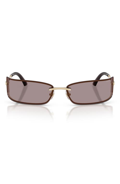Jimmy Choo 73mm Rectangular Sunglasses In Pale Gold/light Purple Brown