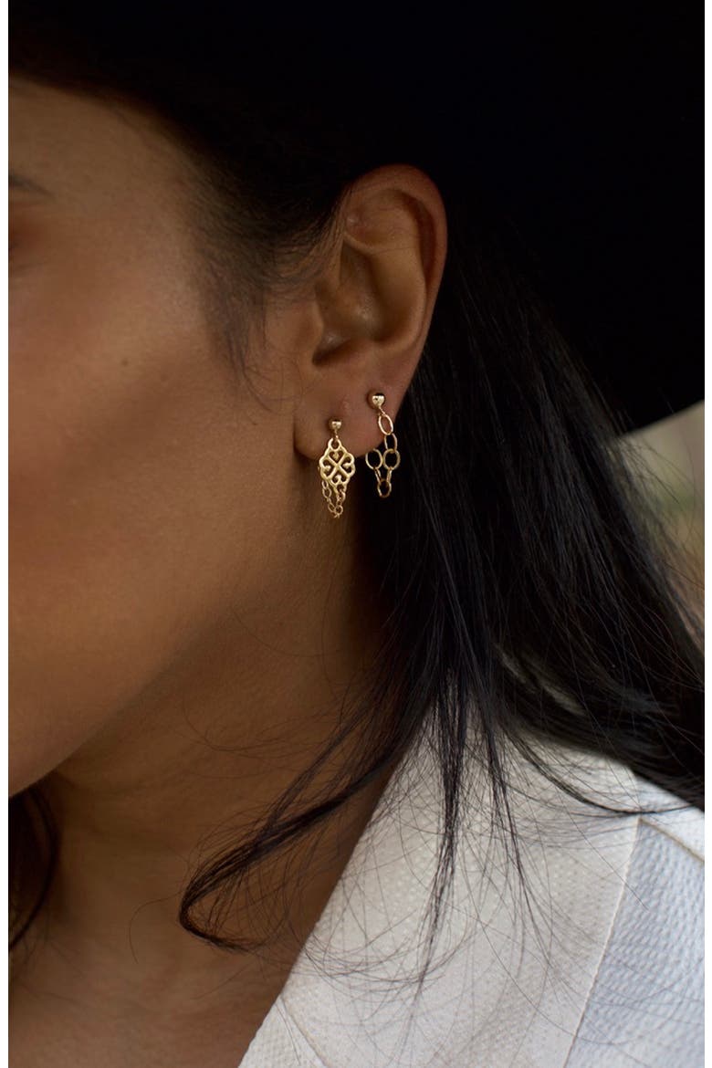 Marley Chain Stud Earrings, Alternate, color, GOLD