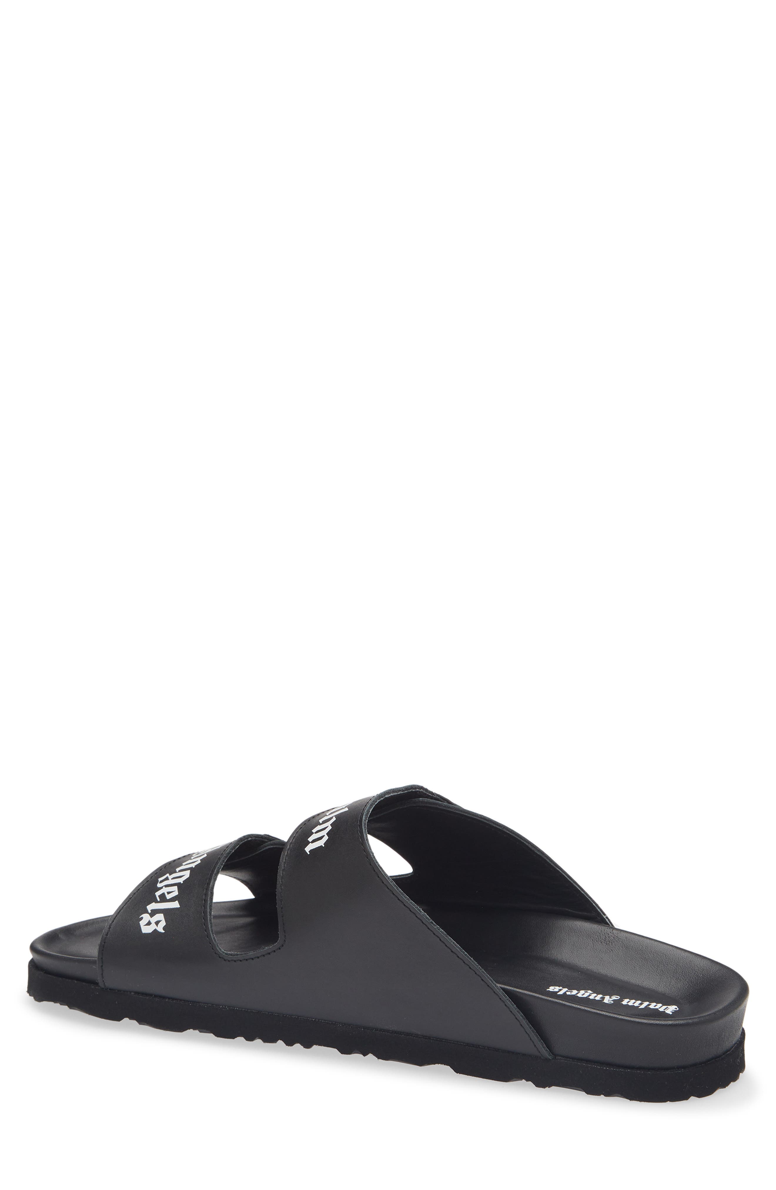 Palm Angels Logo Slide Sandal, Alternate, color, Black/White
