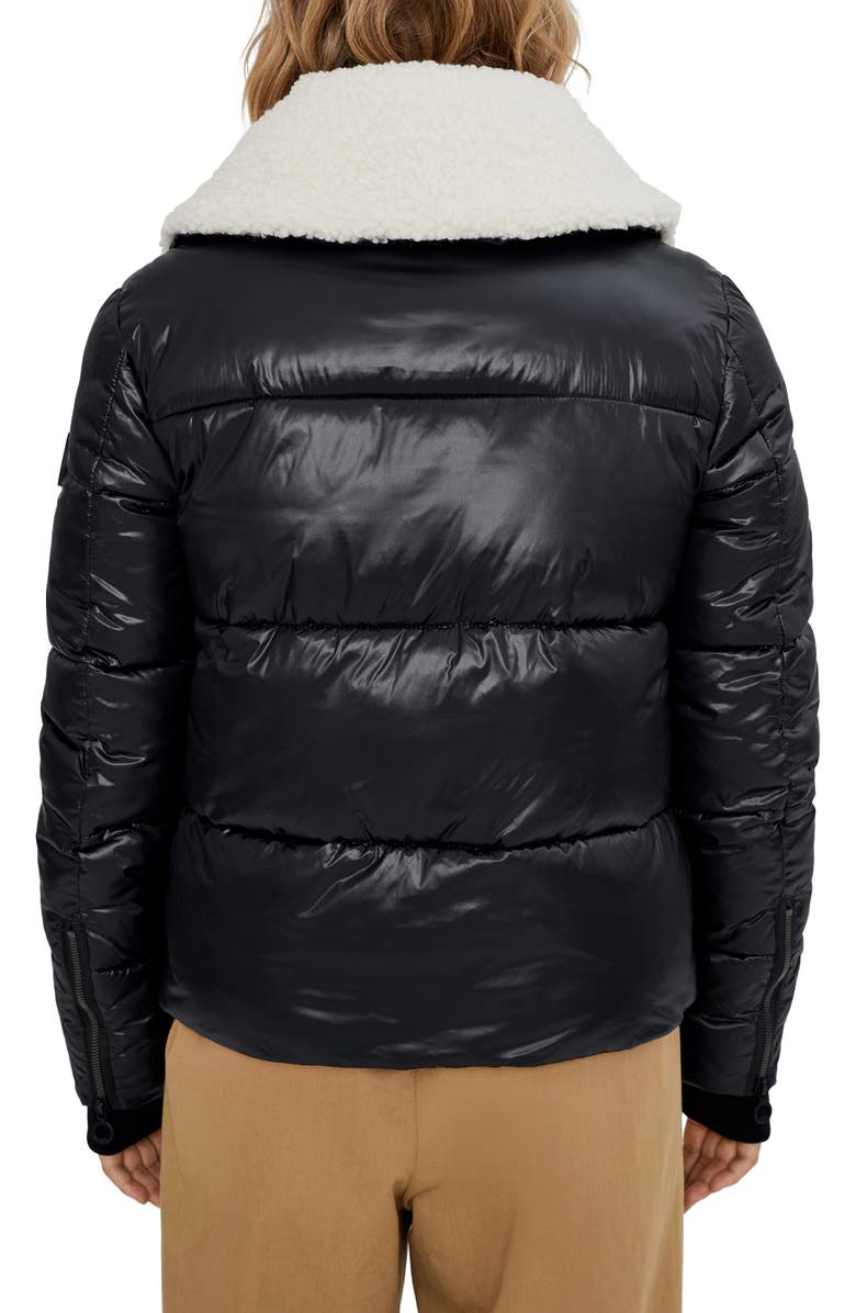 Noize Felicia Fleece Trim Crop Puffer Coat, Alternate, color, 