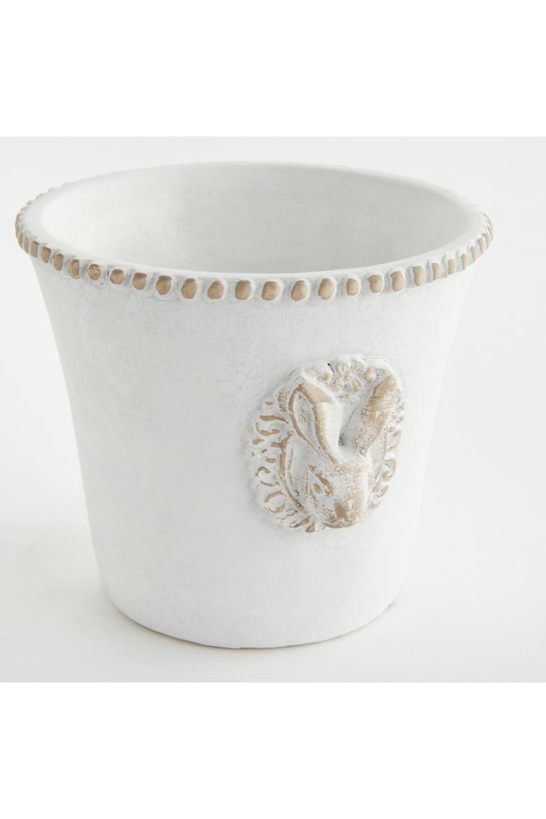 Classic Large White Concrete Rabbit Pot, Alternate, color, White
