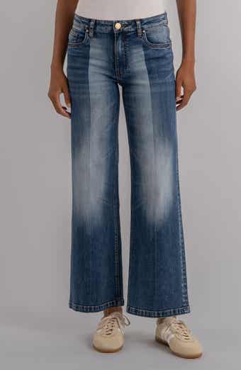 Jean Two-Tone High Waist Wide Leg Jeans