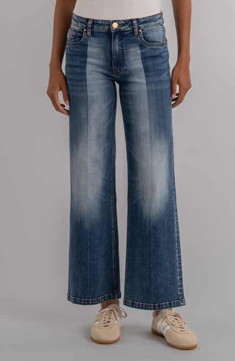 Jean Two-Tone High Waist Wide Leg Jeans