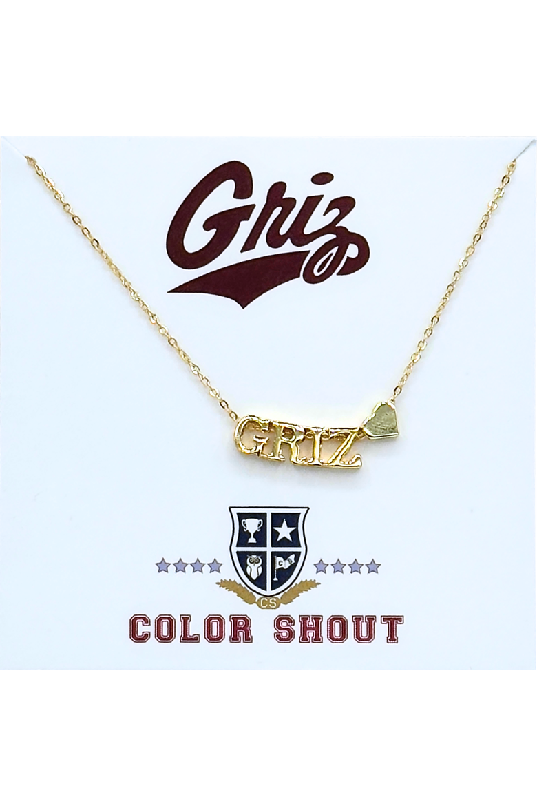 University of Montana Gold Heart Necklace, Main, color, Yellow Gold