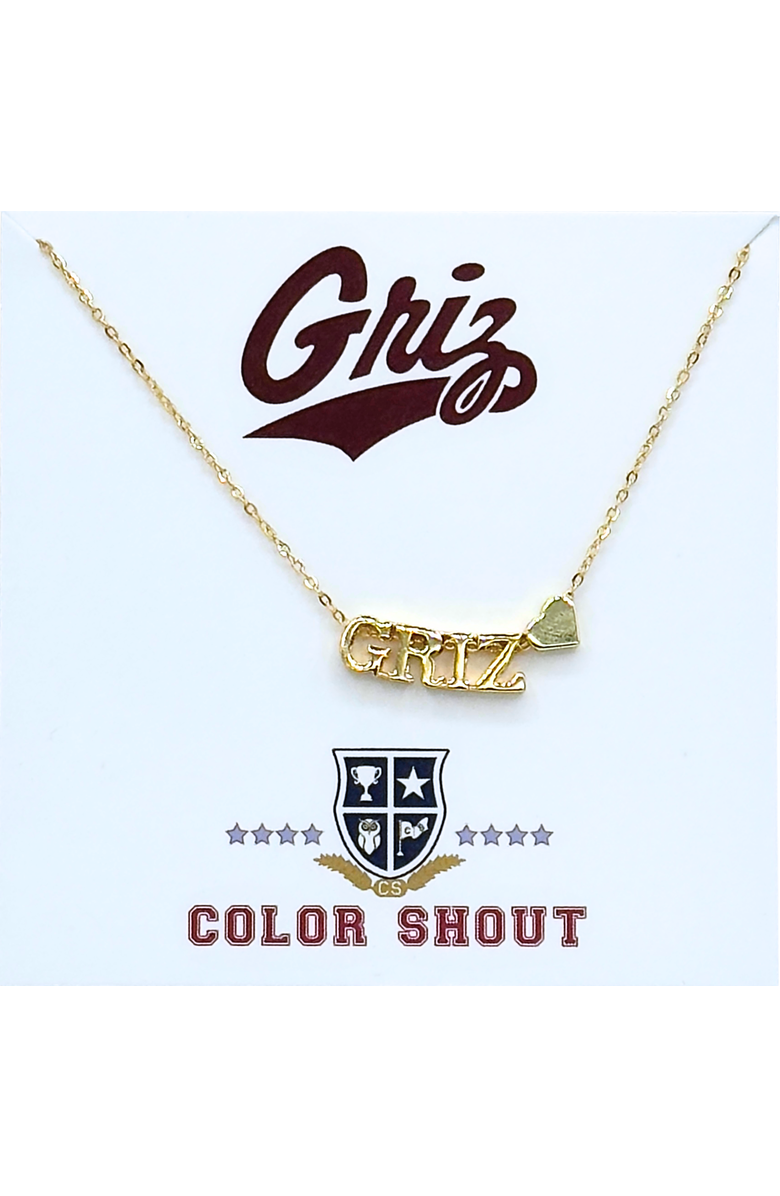 Color Shout University of Montana Gold Heart Necklace, Main, color, Yellow Gold
