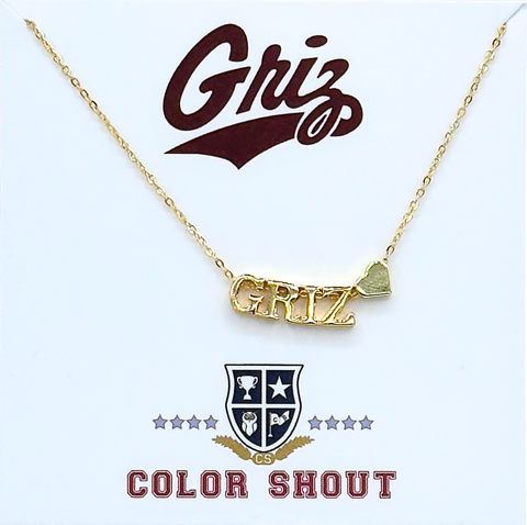 University of Montana Gold Heart Necklace