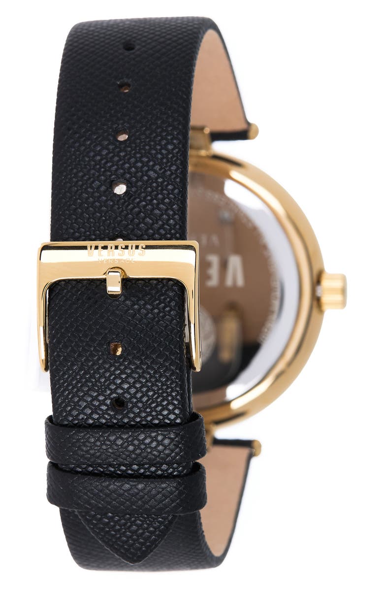 VERSUS Versace Versace Textured Dial Leather Strap Watch, 40mm, Alternate, color,
