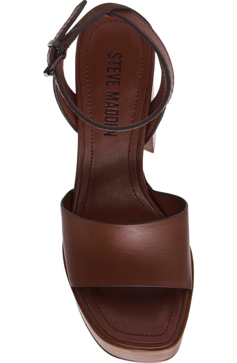 Steve Madden Floria Platform Ankle Strap Sandal, Alternate, color, Brown Leather
