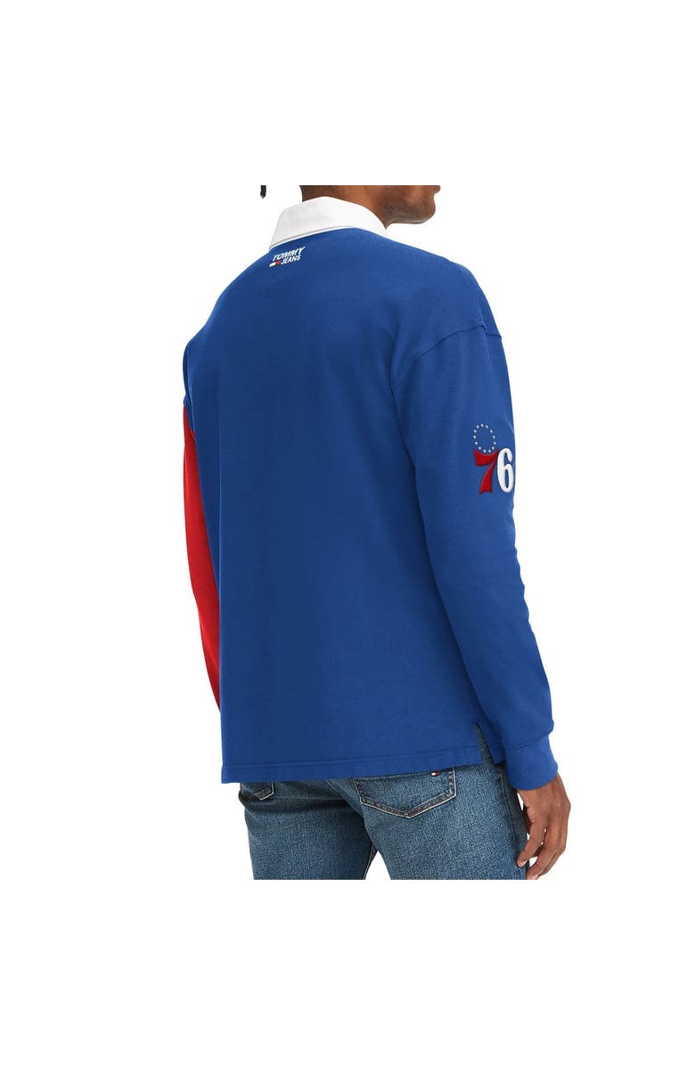 TOMMY JEANS Men's Tommy Jeans Royal/Red Philadelphia 76ers Ronnie Rugby Long Sleeve T-Shirt, Alternate, color, Royal