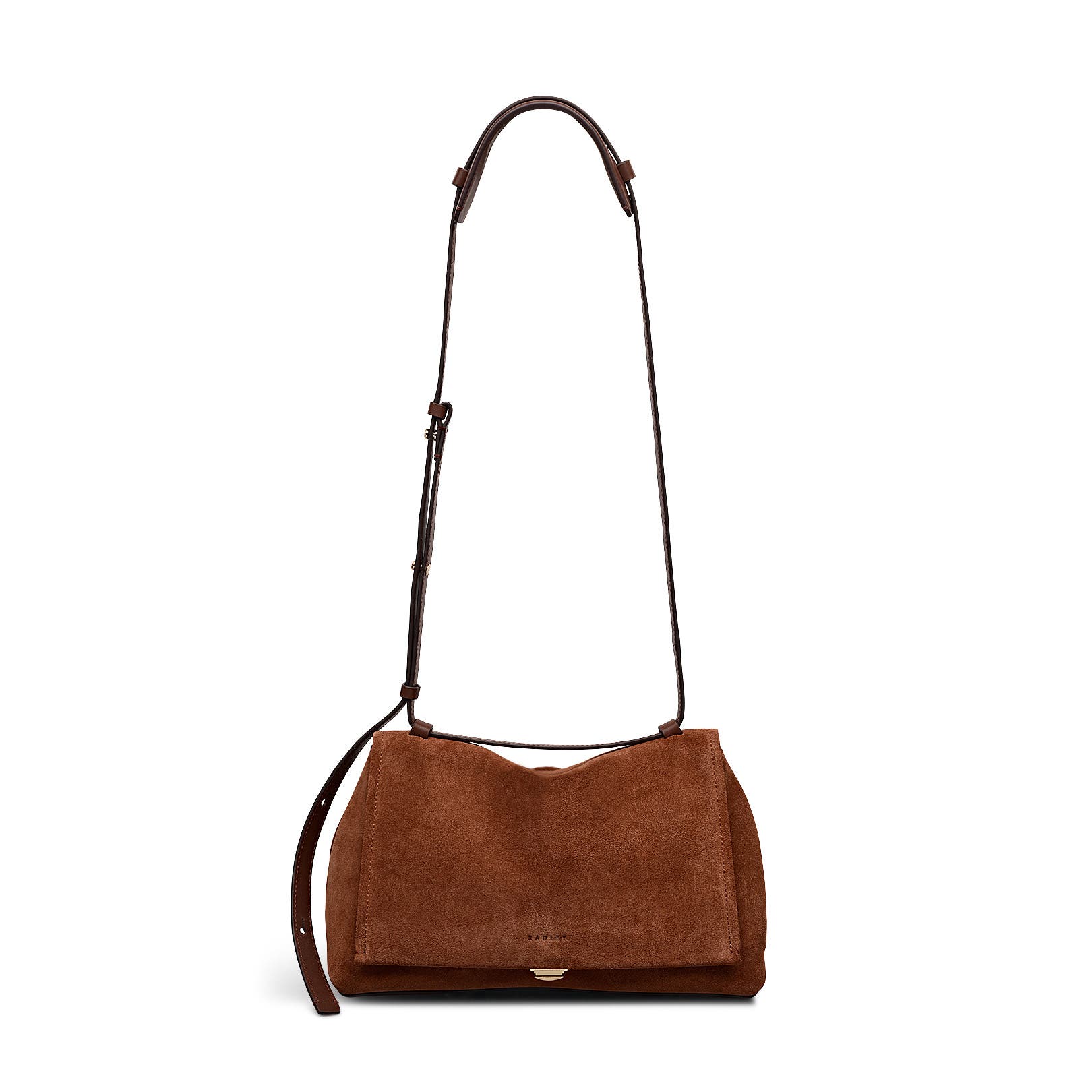 Radley Mercer Street - Suede Medium Flapover Shoulder Bag, Alternate, color, Russet