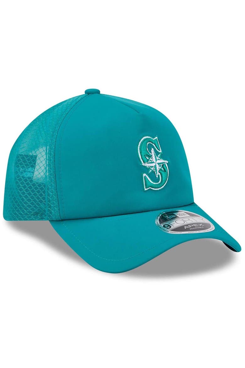 Men's New Era Teal Seattle Mariners 2026 Batting Practice Apex 9FORTY Adjustable Trucker Hat, Alternate, color, Teal