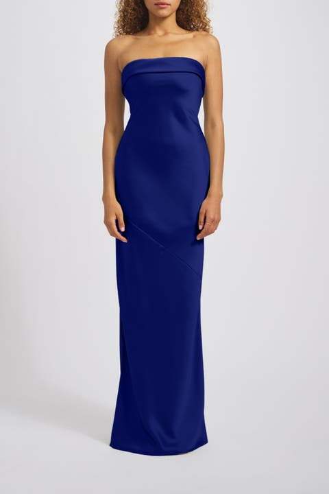 Strapless Bias-Cut Gown