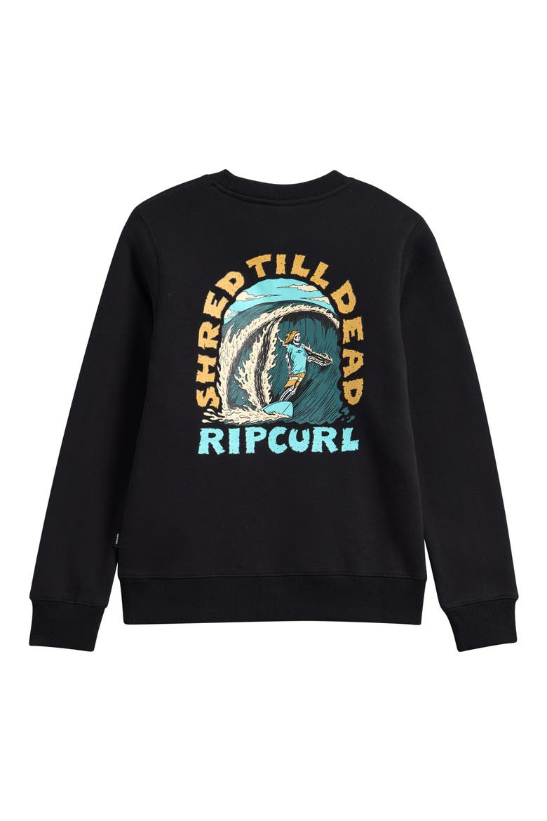 Kids' Shred Cotton Graphic Sweatshirt, Alternate, color, BLACK