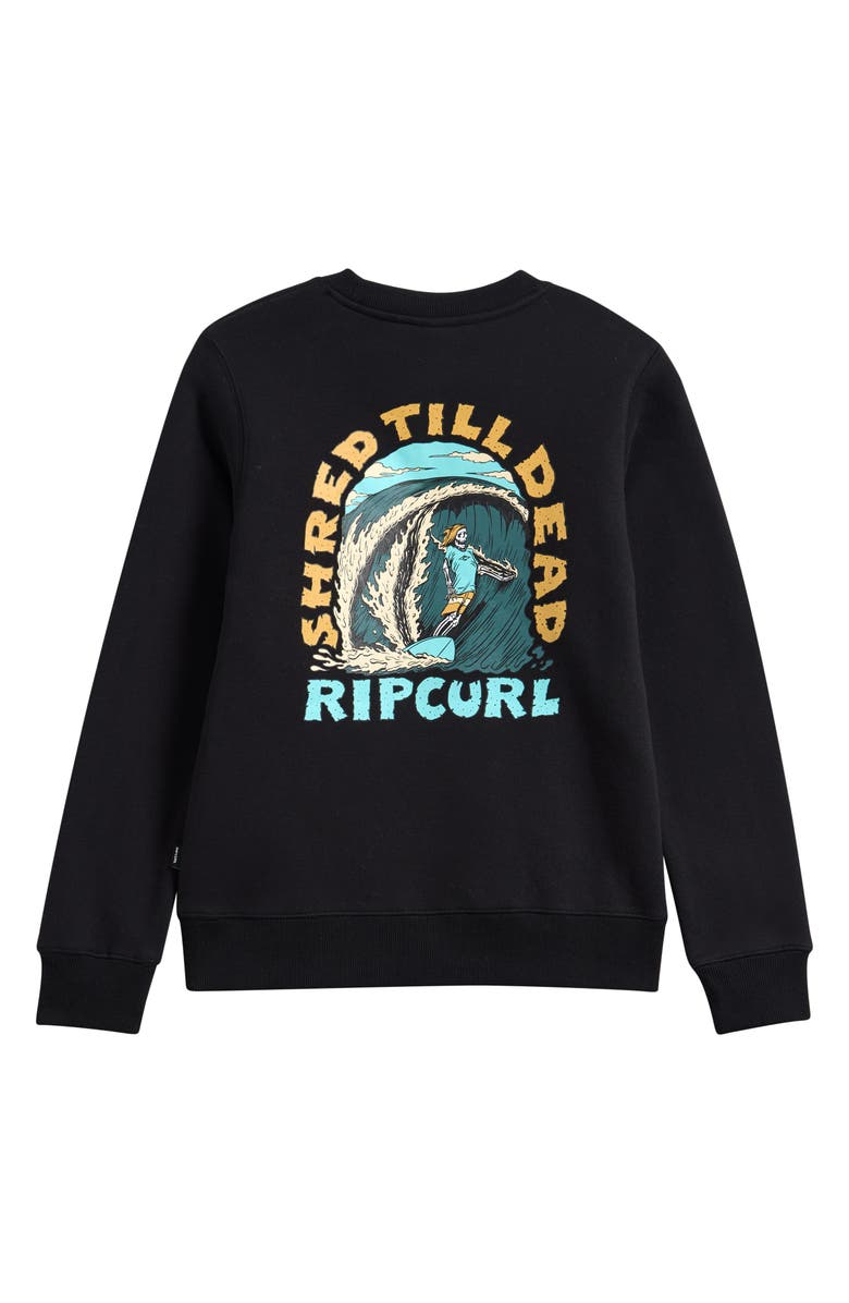 Rip Curl Kids' Shred Cotton Graphic Sweatshirt, Alternate, color, Black
