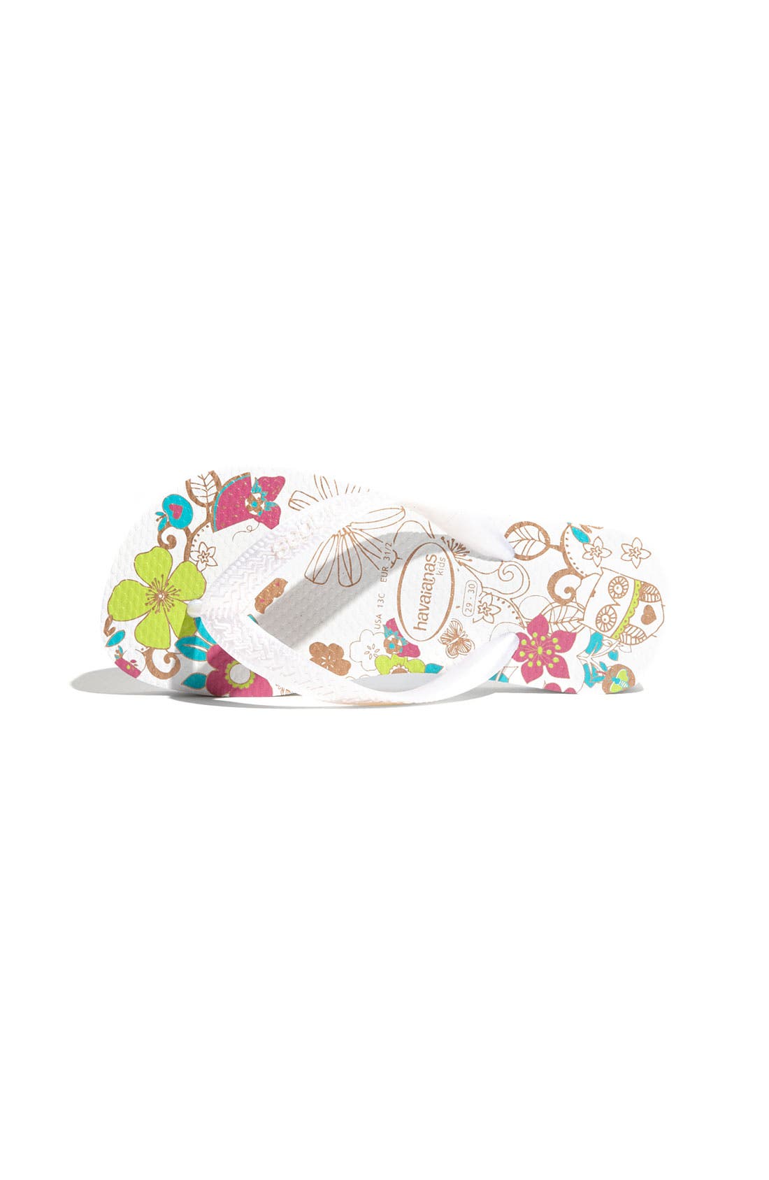 Kids' Flores Flip Flop, Alternate, color, WHITE FLOWER MULTI
