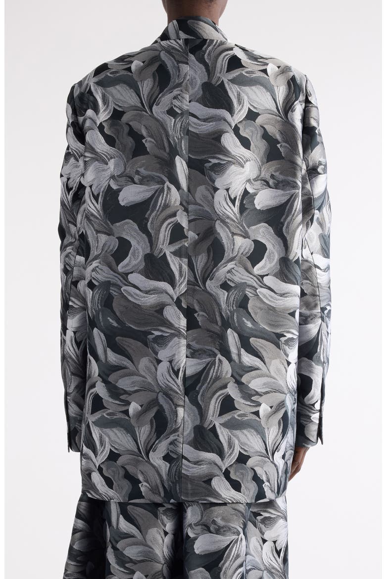 Blink Abstract Floral Double Breasted Blazer, Alternate, color, BLACK