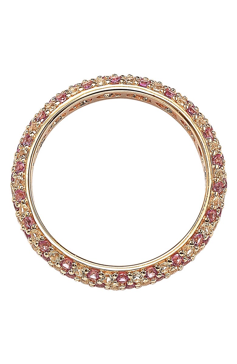 SUZY LEVIAN Pave CZ & Pink Sapphire Eternity Band Ring, Alternate, color, 
