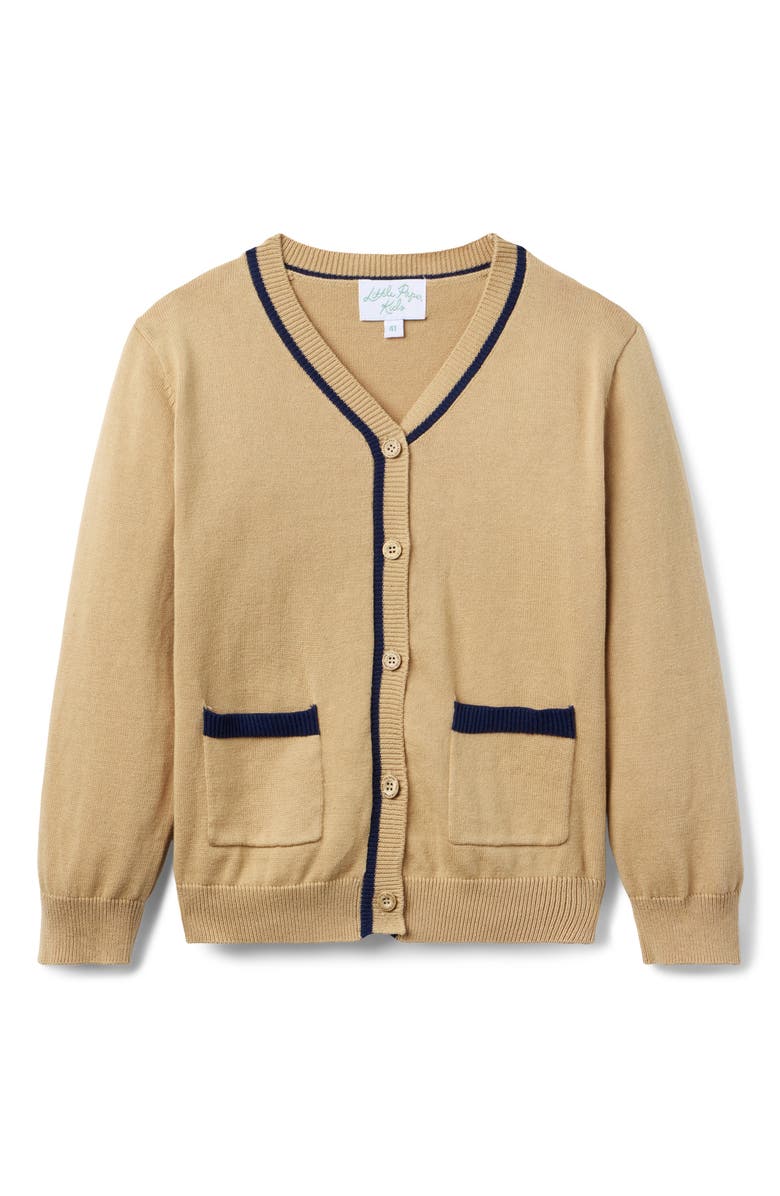 Little Paper Kids Ryan Cardigan, Main, color, Beige