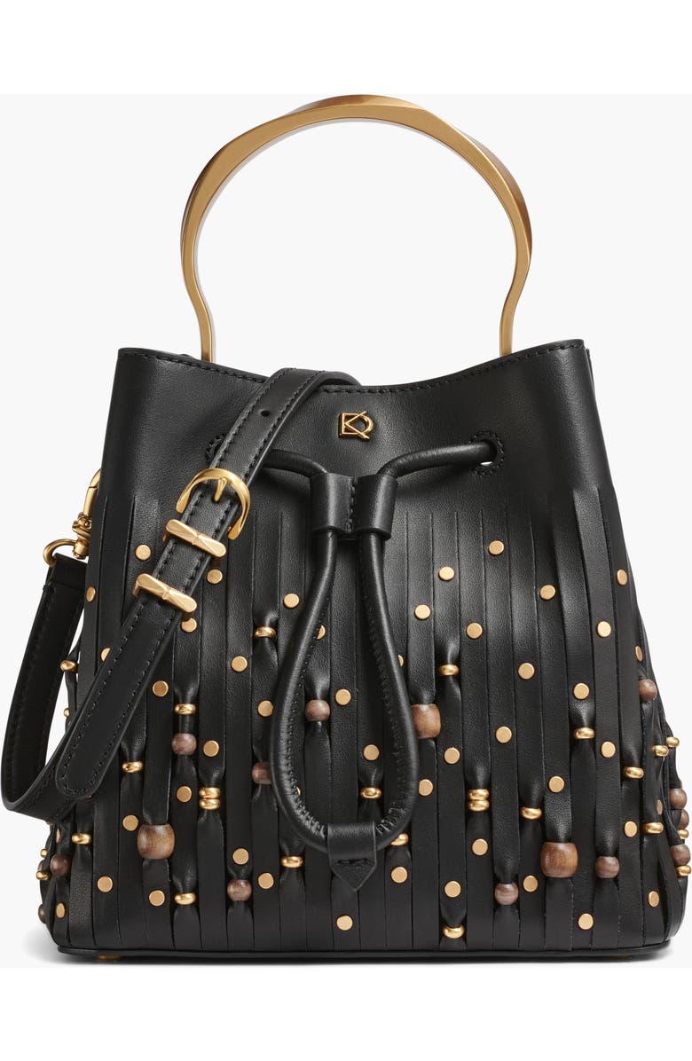 Donna Karan New York Lawrence Beaded Lasercut Bucket, Main, color,