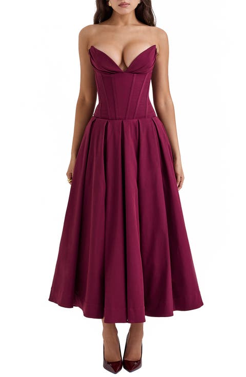 Lady Strapless Midi Dress