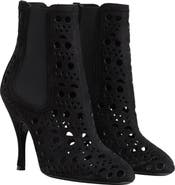 Alaïa Laser Cut Suede Bootie
