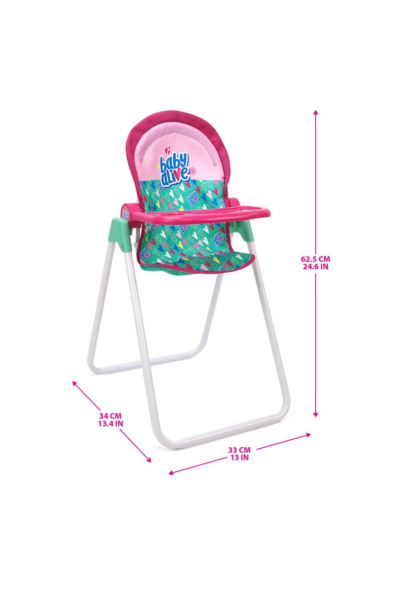 Doll Highchair Set Green, Alternate, color, Multicolored