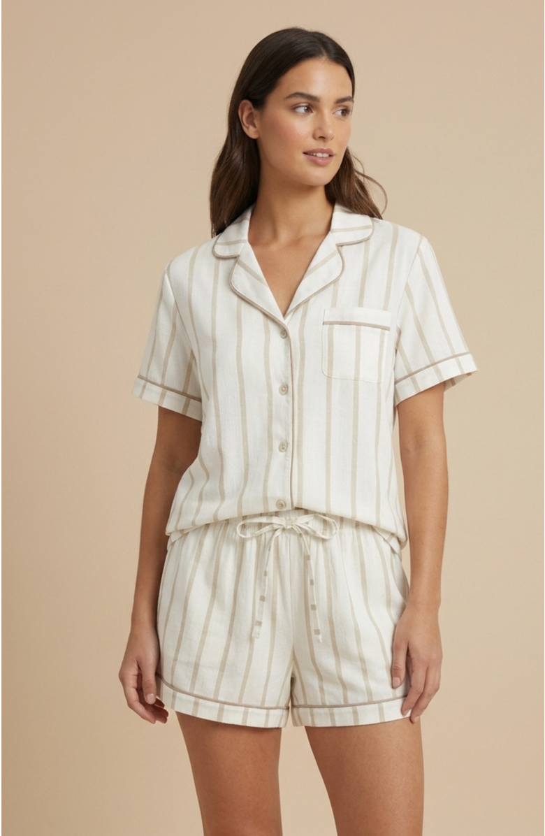 KIP Mom Cotton Pajama Set, Alternate, color, Champagne