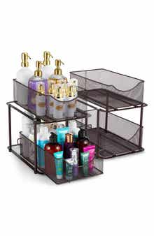 SORBUS 2-Pack 2 Tier Mesh Sliding Drawer Organizer Baskets