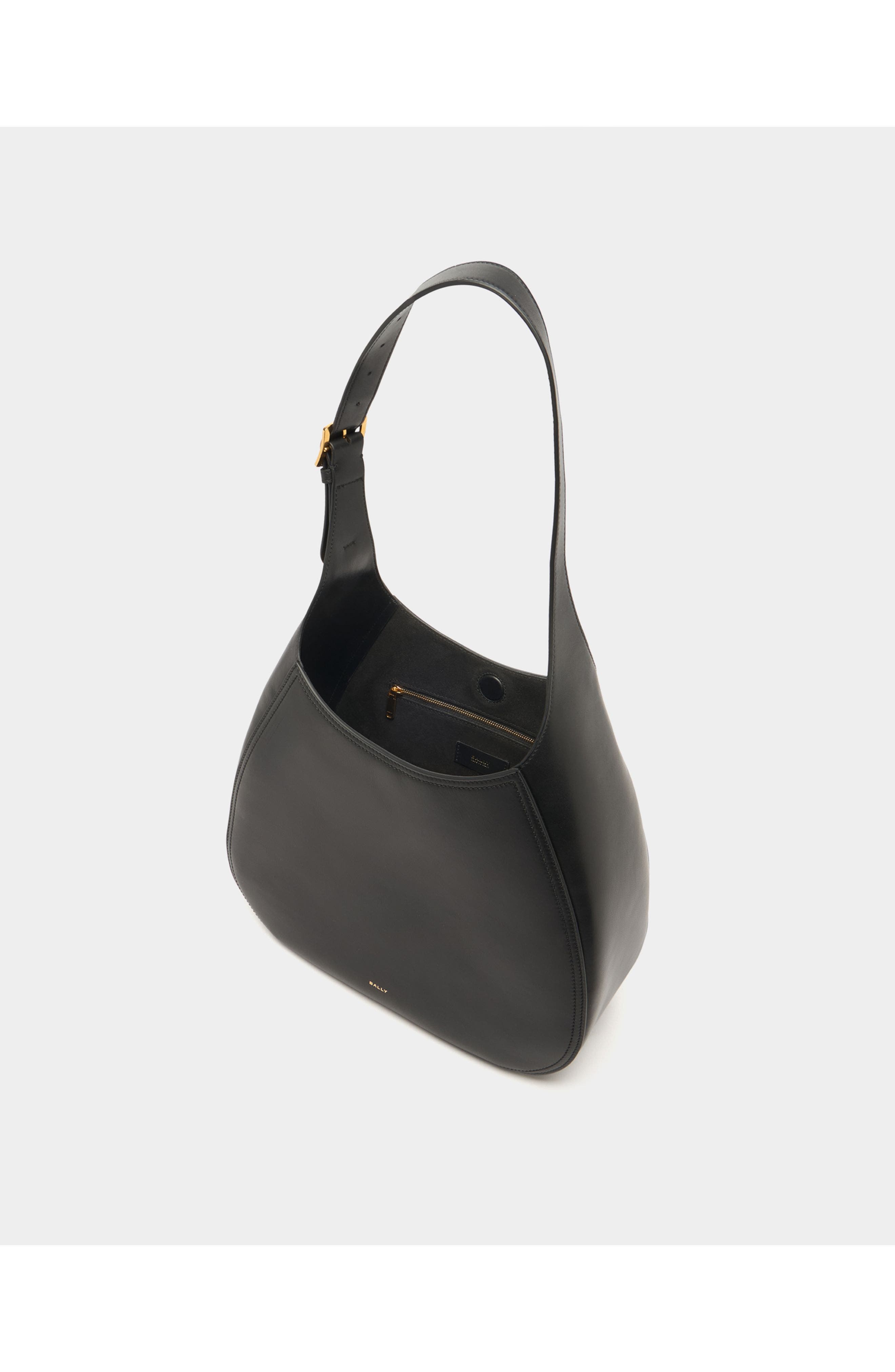 Bally Althea Hobo Bag in Leather, Alternate, color, Black