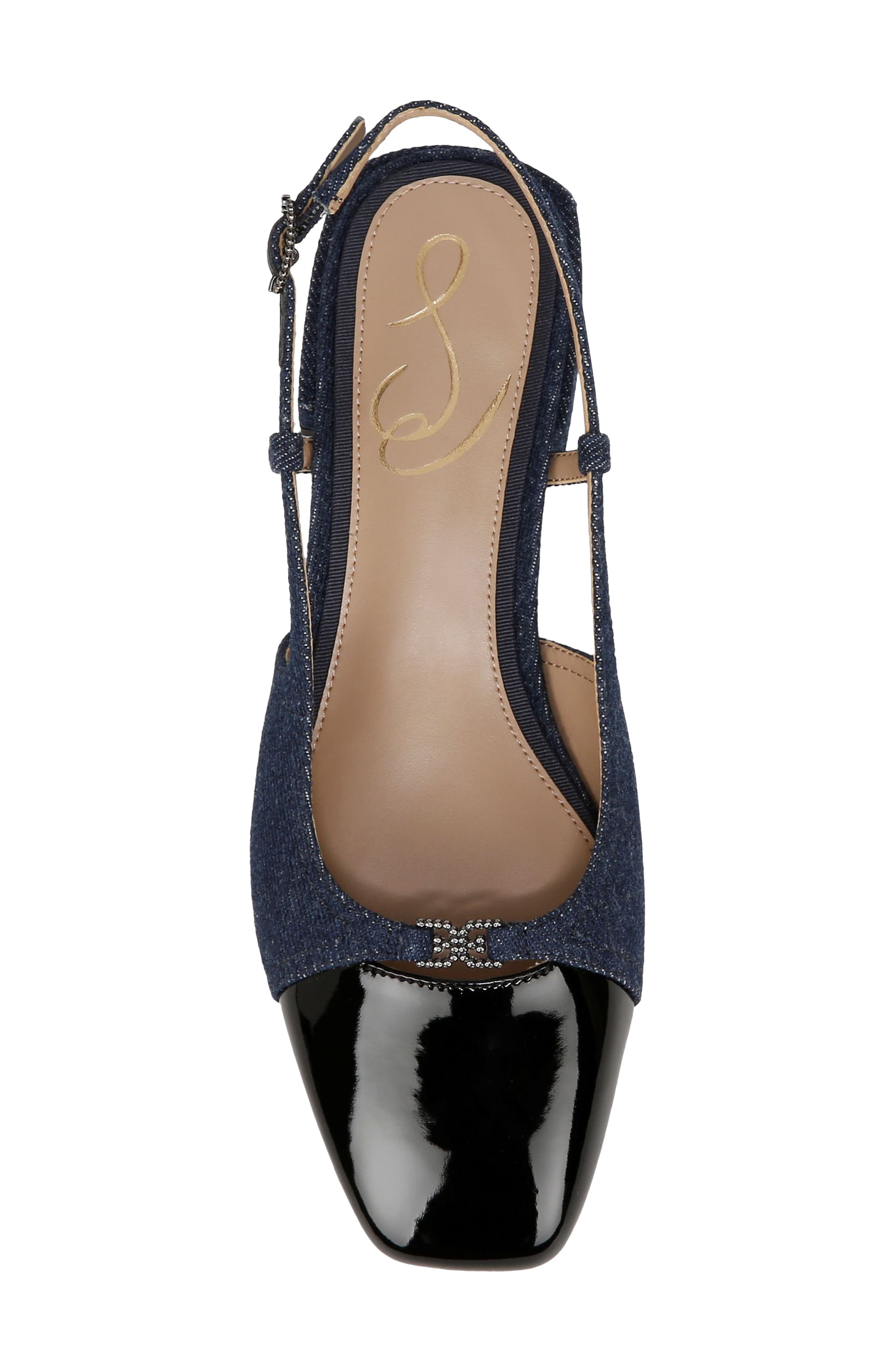 Kara 2 Slingback Flat, Alternate, color, HUDSON NAVY/ BLACK