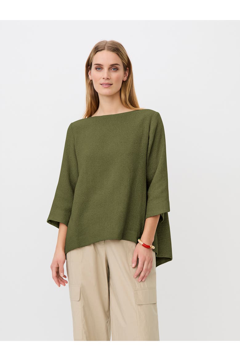 Dovinia 3/4 Sleeve Round Neck Blouse, Main, color, Olivine