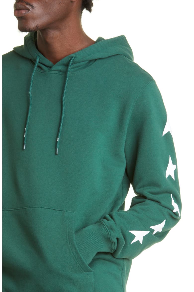 Men's Star Cotton Graphic Hoodie, Alternate, color, BRIGHT GREEN/ WHITE