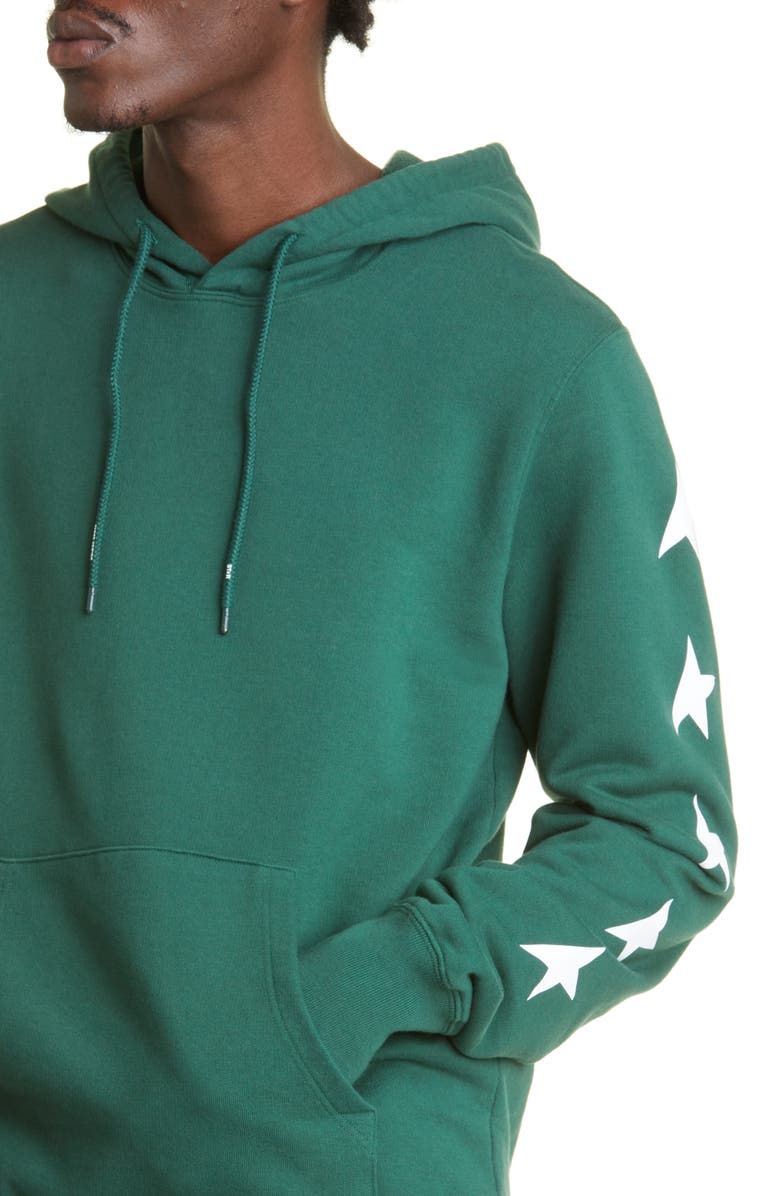 Golden Goose Men's Star Cotton Graphic Hoodie, Alternate, color, Bright Green/ White