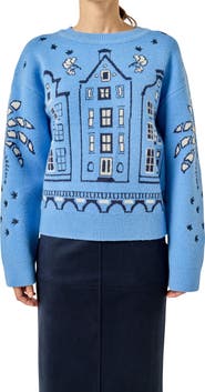 English Factory Townhouse Holiday Sweater