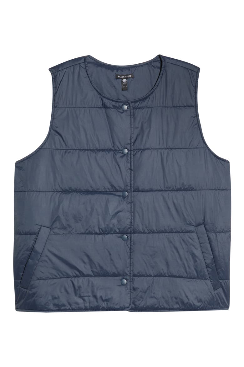 Round Neck Quilted Vest, Alternate, color, MARITIME